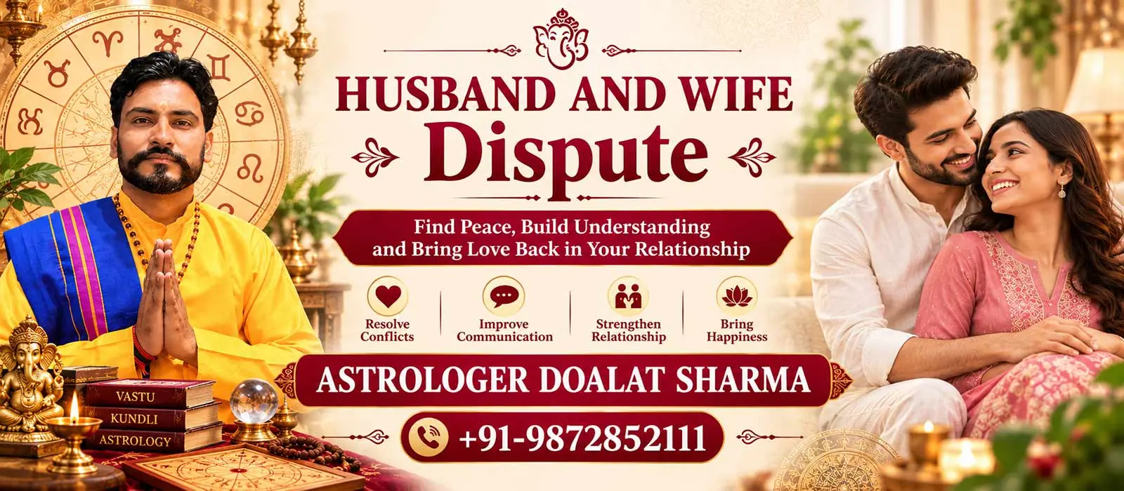 Husband and Wife Dispute solution by Astrologer Doalat Sharma